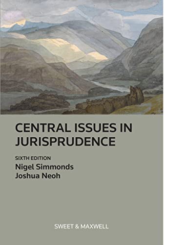 Book cover: "Central Issues in Jurisprudence" with a landscape painting.