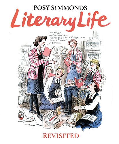 Book cover: "Literary Life Revisited" with cartoon illustration of students.