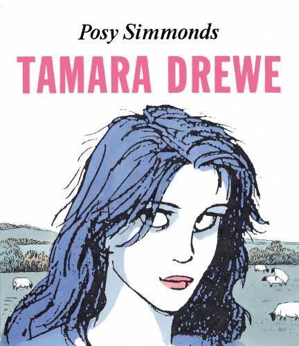 Book cover illustration featuring a woman with dark hair in a rural sheep pasture.