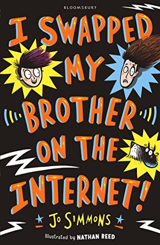 Book cover with cartoon faces, a dog, and bold text on a black background.