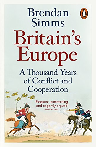 Book cover: "Britain's Europe" with historical illustration of cavalry.