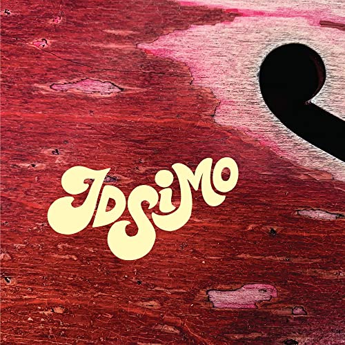 CD cover with swirling yellow script reading “JD Simo” on a red woodgrain background.