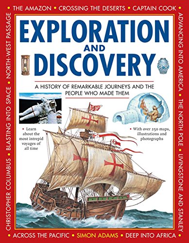 Book cover: “Exploration and Discovery” featuring a sailing ship and explorers.