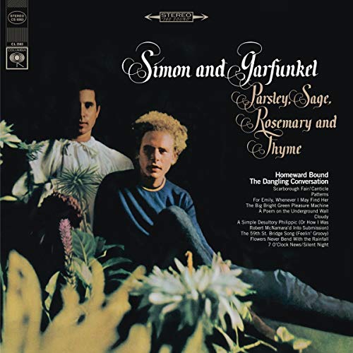 Simon & Garfunkel album cover, "Parsley Sage Rosemary and Thyme," with portraits.