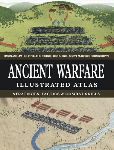 Book cover: “Ancient Warfare Illustrated Atlas” with battle map imagery.