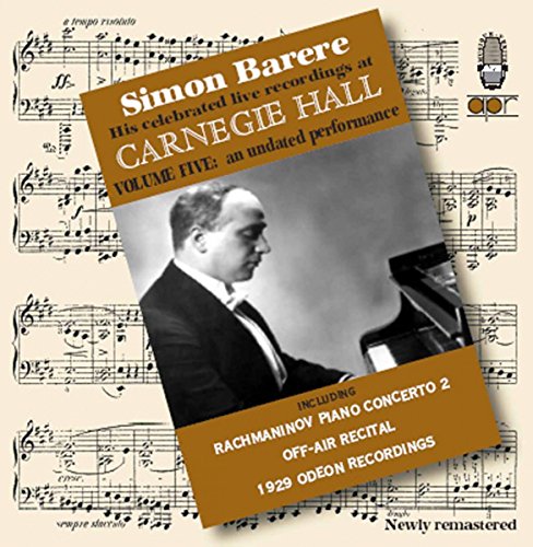 CD cover with a black and white photo of Simon Barere playing piano.