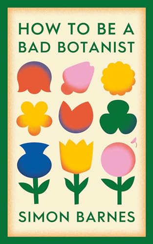Book cover with colorful, stylized flower shapes and bold green border.