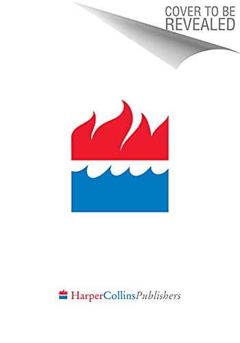 Book cover with abstract red and blue wave design, white background.