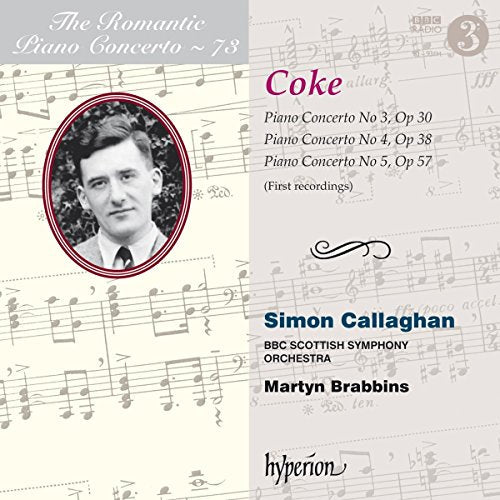 CD cover featuring a portrait of composer Frederick Coke and musical notation.