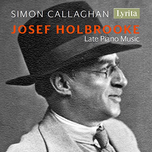 CD cover featuring a black and white portrait of composer Josef Holbrooke.