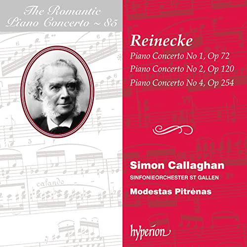 CD cover featuring a portrait of composer Carl Reinecke and musical notation.