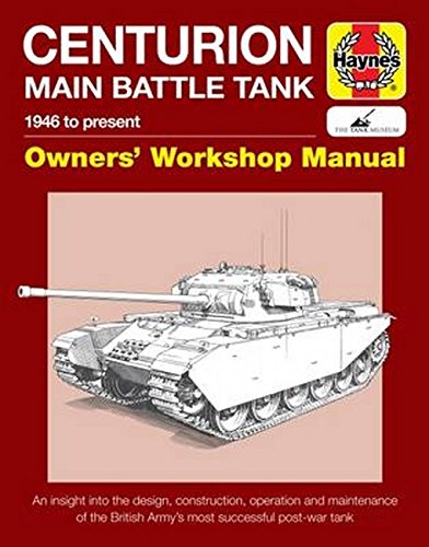 Centurion tank owners’ workshop manual cover with illustrated tank image.