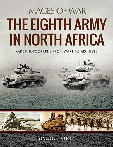 Book cover: "The Eighth Army in North Africa" featuring wartime tanks.