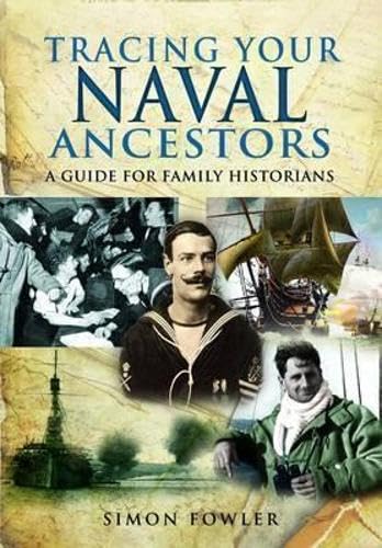 Book cover: “Tracing Your Naval Ancestors” with historical naval images.