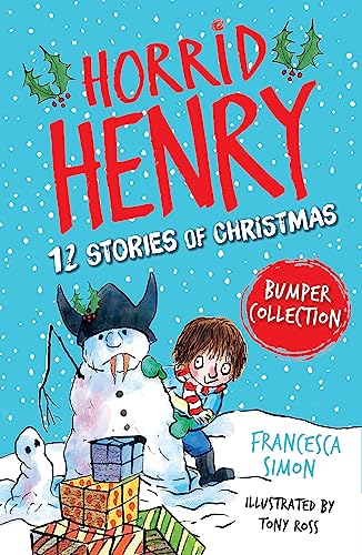 BookLBook cover featuring Henry and a snowman with gifts in a snowy scene.