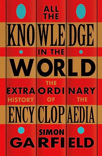 Red book cover with white text: "All the Knowledge in the World.
