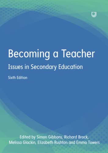 Book cover: "Becoming a Teacher," sixth edition, blue and green design.