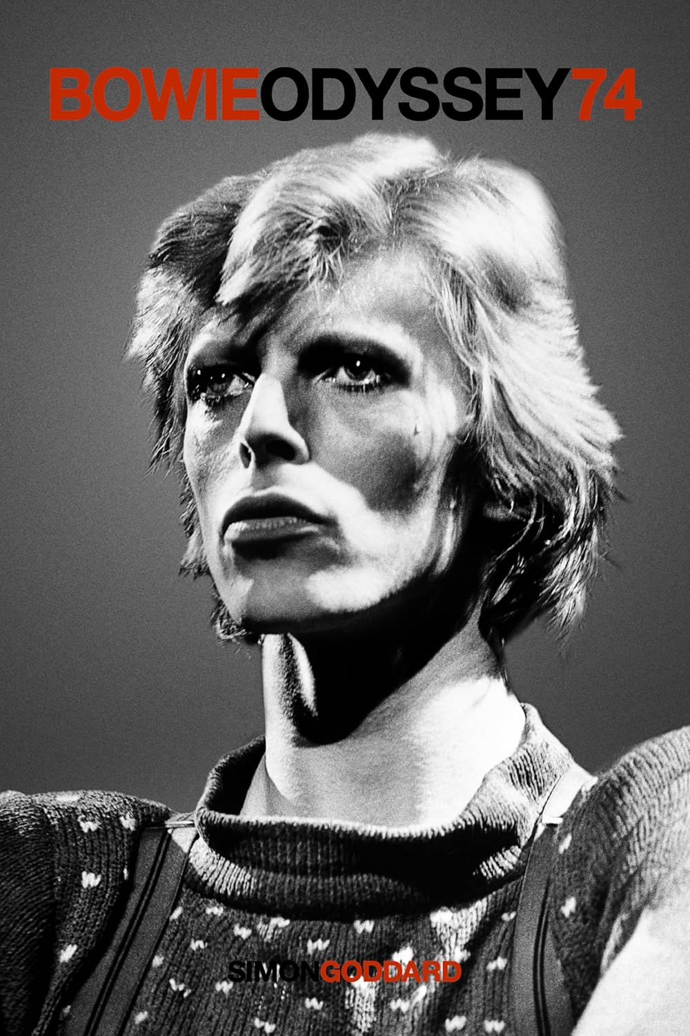 Black and white portrait of David Bowie for “Bowie Odyssey 74” book.