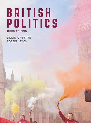Book cover for “British Politics” with Big Ben and protest imagery.