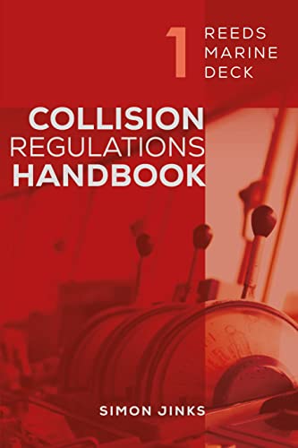 Marine deck handbook with regulations for collision prevention, likely a spiral-bound reference book.