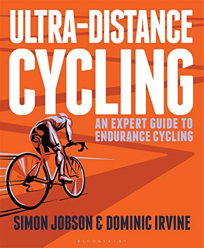 Book cover: "Ultra-Distance Cycling" with cyclist silhouette on orange background.