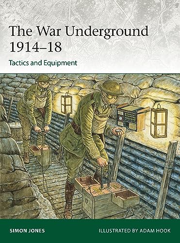 Book cover depicting World War I soldiers in a dimly lit underground tunnel.