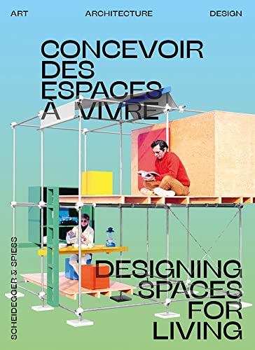 Book cover with a man on a scaffolding structure, architectural design.