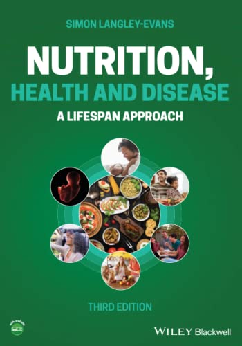Book cover for "Nutrition, Health and Disease" with food and people imagery.