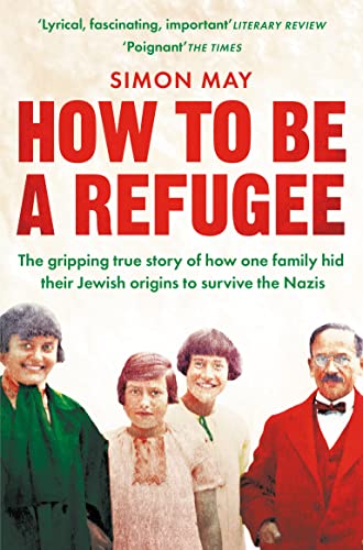 Book cover: “How to Be a Refugee” with a family portrait.