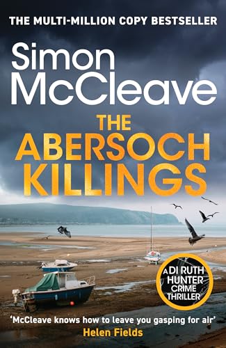 Book cover: “The Abersoch Killings” by Simon McCleave, coastal scene.