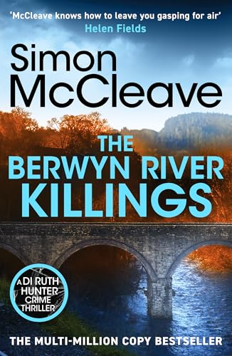 Book cover for The Berwyn River Killings featuring a stone bridge over a river.