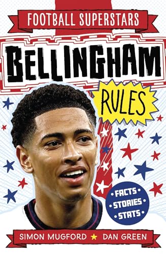 Book cover featuring footballer Jude Bellingham with stars and text.