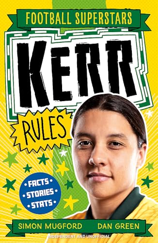 Book cover featuring footballer Kerr, with yellow and green design elements.