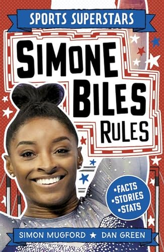 Book cover featuring gymnast Simone Biles with red and white star background.