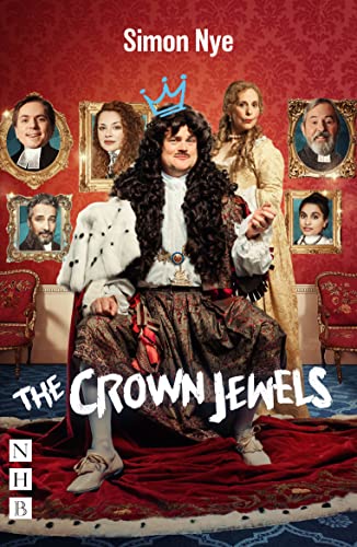 Book cover featuring a man in historical costume surrounded by portraits on red wallpaper.