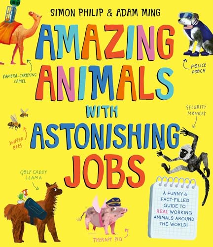 Book cover featuring colorful text and illustrations of various animals performing different jobs.