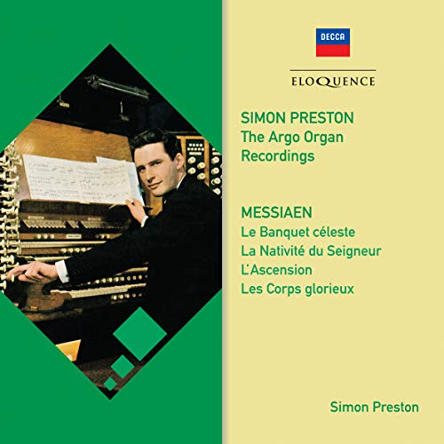 CD cover featuring organist Simon Preston and abstract geometric shapes.
