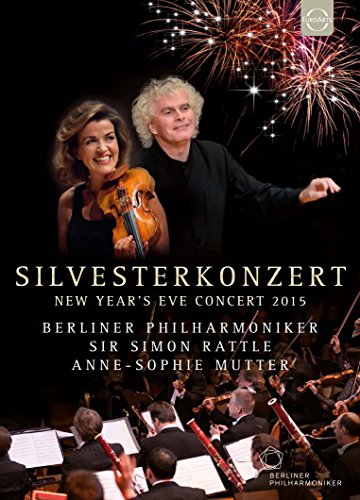 Conductors and violinist performing with the Berliner Philharmoniker orchestra.