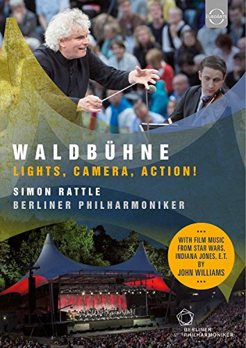 DVD cover featuring conductor Simon Rattle with orchestra and stage backdrop.