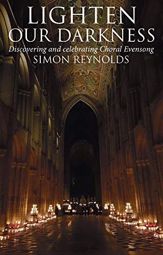 Book cover depicting a cathedral interior with rows of lit candles.