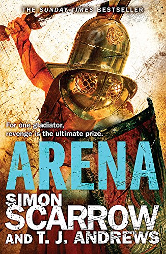 Book cover showing a Roman gladiator in a helmet holding a sword and shield.