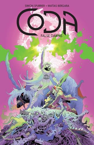 Comic book cover with fantastical creatures and a woman raising a sword.
