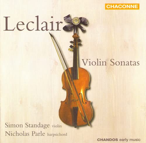CD cover for Leclair's Violin Sonatas featuring a violin and bow.