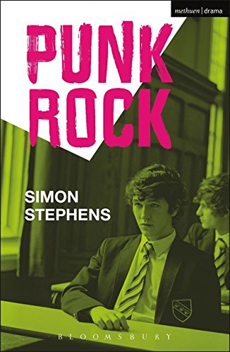 Play script cover with pink “PUNK ROCK” text and schoolboy image.