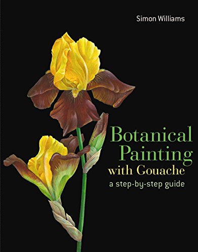 Book cover featuring a detailed gouache painting of yellow and brown irises.