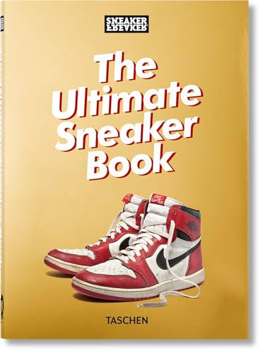 Hardcover book titled Sneaker Freaker with a red and white high-top sneaker on cover.