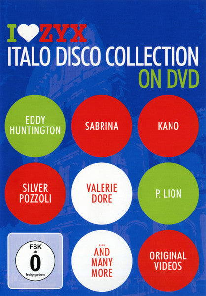 DVD cover for "Italo Disco Collection" featuring artist names in circles.