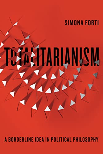 Red book cover with white triangles and bold text: "Totalitarianism.