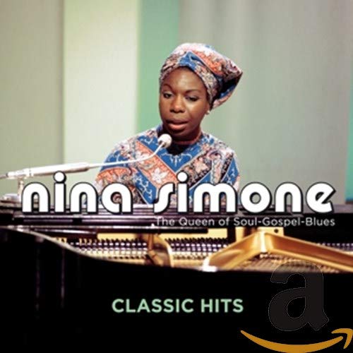Nina Simone at a piano, album cover for "Classic Hits".