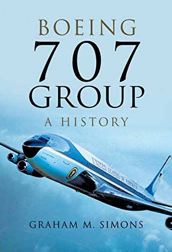 Book cover featuring a Boeing 707 aircraft in flight, titled “Boeing 707 Group: A History.”